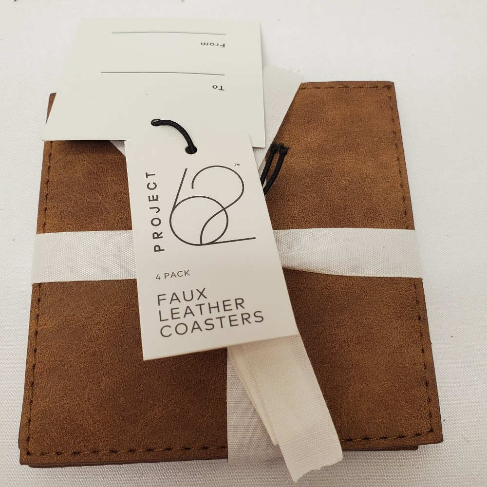 Faux leather coasters